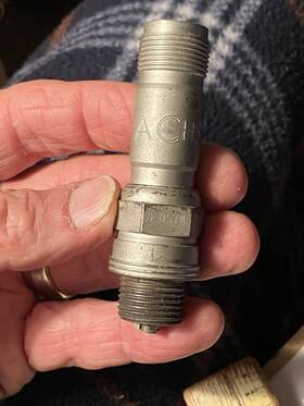 Ac 040574 Vintage Old Airplane Spark Plug 3-1/8 Inch Achsr 87 No. C Aviation Unused