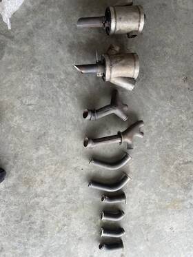 O470a Continental 0470a Contenental Complete Exhaust System Off Of C-180