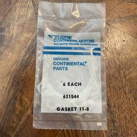 631544 Continental Aircraft Gasket 11-8 P/n 6 Pack - Sealed Package