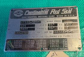 Gts10-s20-d Continental Gts10-520-d Aircraft Contintal Red Seal Used