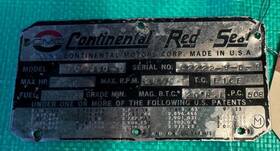 Continental Io-360-d Aircraft Red Seal Engin Plate Used
