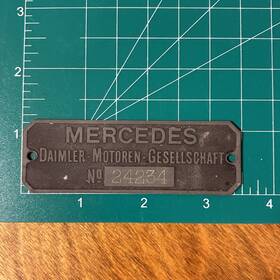Daimler-motoren-gesellschaft 24234 Mercedes Motors Engine Plate Dmg Emblem Plaque Benz