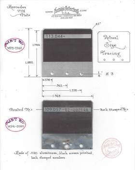 Mps-0161 Mercedes-benz Data Plate Aluminum German Built Cars