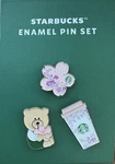 Starbucks 2026 Cherry Blossoms Enamel Pin Set. Fixed Price $26.95.