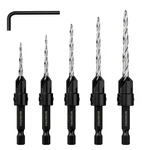 Workpro 5PACK Hss Countersink Drill Bit Set Adjustable M2 4-FLUTE Chamfer Cutter. Fixed Price $14.19.