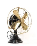 1911 Ge Trunnion Mount Antique Oscillating Brass Blade Kidney Fan * Runs Well. Fixed Price $1000.00.