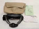 Eros MXP210-00 Aircraft Pilot Smoke Goggles W/ Pouch Bag + Tag As Removed. Fixed Price $199.99.