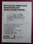 1/1966 Pub Plesey Gas Turbine Starter Spey Phantom Original Ad. Fixed Price $11.63.