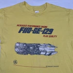 Vtg General Electric F110-GE-129 Jet Aircraft Engines T-shirt Xl Yellow Ss. Fixed Price $59.95.