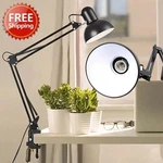 Metal Adjustable Swing Arm Desk Lamp, Eye-caring Study Lamps Black. Fixed Price $16.88.