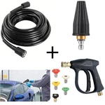 50FT Cleaning HOSE+1/4 "pressure Gun+turbine Rotating Nozzle. Fixed Price $50.99.