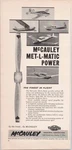 Mccauley Met-l-matic Power Vintage Print Ad 1950S Aircraft Propeller. Fixed Price $10.93.