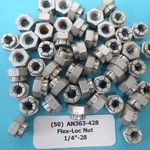 1/4 -28 AN363-428 Cad Plated Aircraft Flexloc Hex Nut MS21045-4 (50 Each) Nos. Fixed Price $47.50.