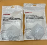 Two Honeywell 12X Dual Layer Face Cover Replacement Single Use Filters. Each. Fixed Price $14.88.