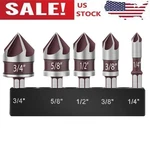5PCS 1/4" Shank Hss Countersink Drill Bit 82 5-FLUTE Cobalt M35 Chamfer Cutter. Fixed Price $8.99.