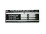 Mercedes Daimler Benz W 123 120 200 Data Plate. Fixed Price $12.00.