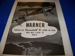 1942 Fairchild "powered The F24.."..1-PAGE Sales AD..(619QQ). Fixed Price $9.99.