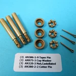 3+3+3+ New AN386-1-9 Taper Pins AN975-3 Cup Washers AN310-3 Castle Nuts Aircraft. Fixed Price $28.50.