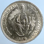 1938 Hungary Mikl Horthy Madonna Child Antique Old Silver 2 Pengo Coin I109715. Fixed Price $238.20.