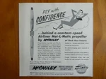 5/1954 Pub Mccauley Aircraft Propellers Met-l-matic Original Ad. Fixed Price $11.62.