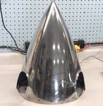 Hartzell Three Blade Propeller Spinner Assembly A-2295-1P Chrome- Removed. Fixed Price $2995.00.