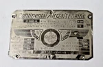 O-300-A Continental Motors Engine Data Plate Available. Fixed Price $44.00.