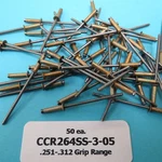 CCR264SS3-05 (50 Ea) Cherry Aircraft Anchor Nut Plate Rivets .251-.312 Grip. Fixed Price $47.50.