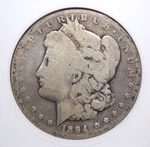 1894 "p" Morgan Silver Dollar $1 Anacs AG3 #335 About Good *soapbox* Ecc&c, Inc.. Fixed Price $699.99.
