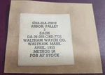 3 Ord Issued Waltham Pallet Arbors For 22S 22809 A-11 Day Ac Watchman Clock. Fixed Price $19.95.