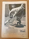 1943 Aircraft Advert Wright Engines Modern Atlas Light Compact Powerful. Fixed Price $13.26.