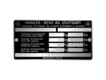 Mercedes Benz Daimler Chassis Data Plate For 170 220 300 Model. Fixed Price $13.00.