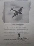 3/1947 Pub Rolls-royce Derwent V Jet Engine Gloster Meteor Raf Original Ad. Fixed Price $11.79.