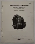 Bendix Types SB9RN/SF9RN/SF9LN Aircraft Magnetos Service Parts List-original. Fixed Price $20.70.