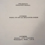 Lycoming IVO-360-A1A Helicopter Engine Operator's Manual. Fixed Price $67.20.