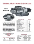 Aircraft Engine Brochure Continental Motors O-470-B C1953 (B517). Fixed Price $9.37.