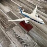 Boeing 787-8 Dreamliner Plastic Aircraft Model W/ Wood Stand. Fixed Price $40.00.