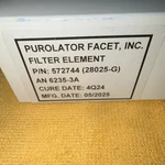 Purolator Facet Paper Filter Element 572744 (28025-G) An 6235-3A. Fixed Price $35.00.