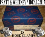 25 Pratt Whitney Aircraft Hose Clamps # 22117 Wwii Army R-2800 Rocker Box Nos. Fixed Price $75.00.