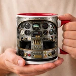 Personalized Pilot Mug, Vintage Airplane Cockpit Coffee Gifts Dad Husband. Fixed Price $18.86.