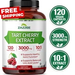 Zazzee Tart Cherry 10:1 Extract, 3000 Mg Strength, 120 Vegan Capsules, Kosher. Fixed Price $24.97.