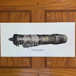 Laminated Poster TF30 P-1 Turbofan Pratt & Whitney Aircraft Jet Engine F-111. Fixed Price $35.00.