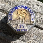 Morton Salt Co. 925 15 Year Employee Service Award Screw Back Tie/lapel Pin. Fixed Price $38.00.