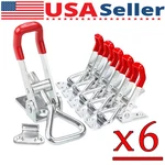 6 Heavy Duty Steel Toggle Latch Catches Adjustable Lock Clamp For Boxes Case. Fixed Price $10.60.