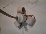 Vintage 3 Triple Porcelain Socket Cluster Ceiling Fan Light Fixture Parts. Fixed Price $34.99.
