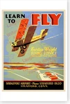 Learn To Curtiss Wright Flying Service Retro 1930S Biplane Aviation Poster. Fixed Price $18.99.