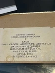 Aircraft Clock Hand, Sweep Second R88WW-22809H Nos April 1955 Waltham AN5743-L2. Fixed Price $15.00.