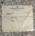 Campbell & Pratt Oil Company Letterhead April, 25 1946. Fixed Price $12.07.