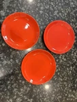 3 Red Cherry Salad Plates By Waechtersbach Germany Perfect Condition Msrp $29 Ea. Fixed Price $15.00.