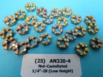 (25) 1/4 -28 Castellated Nuts Aircraft Aeronautical Standards AN320-4. Fixed Price $52.50.