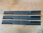 Woods Mower Blades 15127 Set Of 3 Cuts Clockwise 24-11/16" Long 5/8" Center Hole. Fixed Price $53.50.